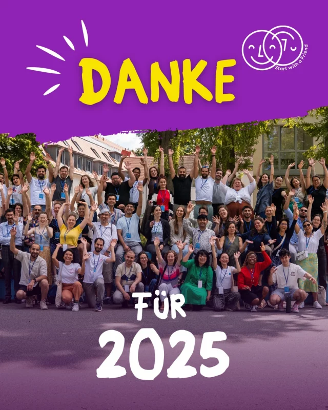 Zum Jahresende sagen wir Danke! 🫶
Danke an alle, die 2025 mit uns Begegnungen möglich gemacht haben: Ehrenamtlichen, Teilnehmenden, Partner:innen und Unterstützer:innen.

Jede Begegnung zählt. Jede Verbindung macht einen Unterschied.

Wir freuen uns auf alles, was kommt. ✨

Kommt gut ins neue Jahr! 

#Danke2025 #startwithafriend #begegnungen #zusammenhalt #gemeinschaft #silvester
#vielfalt #gemeinschaft #miteinanderfüreinander #bye2025 #neuesjahr