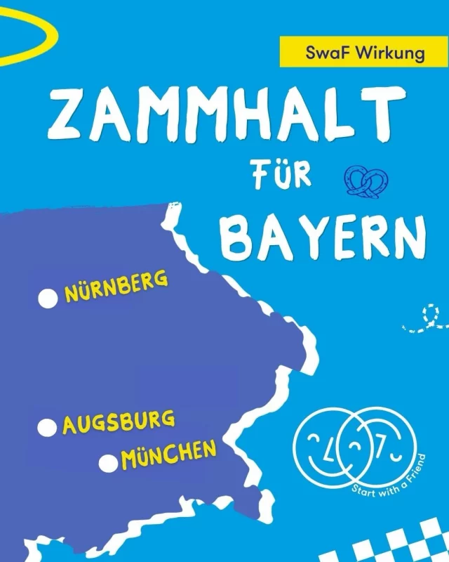 Zammhalt für Bayern🫶

Bei uns kommen Menschen zusammen. Hier entsteht Gemeinschaft. An drei Standorten in Bayern.
Seit 10 Jahren ermöglichen wir echte Begegnungen und neue Freundschaften. Wir begleiten Menschen dabei, sich ein Zuhause aufzubauen.
In #Nürnberg, #München und auch in #Augsburg, wo wir das Tandem-Programm jetzt neu anbieten!
So wird #Bayern Heimat. 💫

SwaFs Impact in Bayern:
✨1.000 Geschichten von Freundschaft, Vertrauen und Zusammenhalt 👉Tandems
💝Das bedeutet: 2.000 Teilnehmende 👉 Menschliche Begegnungen

✨Ca. 400 starke Begegnungen, die Vielfalt leben 👉SwaF Events

✨577 Menschen, die Verbindungen schaffen 👉Community-Mitglieder

Wir brauchen dich!🤗
➡️ Teile diesen Post mit deinen Lieblingsmenschen in Bayern und hilf uns, Tandems zu vermitteln. Denn Heimat entsteht dort, wo Menschen sich begegnen.

#ZammhaltfürBayern #heimat #Tandem #miteinanderfureinander